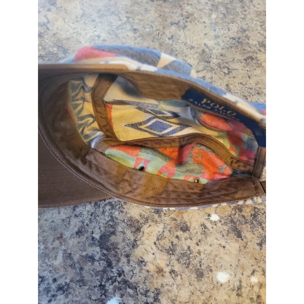 POLO RALPH LAUREN Beacon Sportsman Hat Leather Aztec Southwestern Serape - Picture 10 of 10